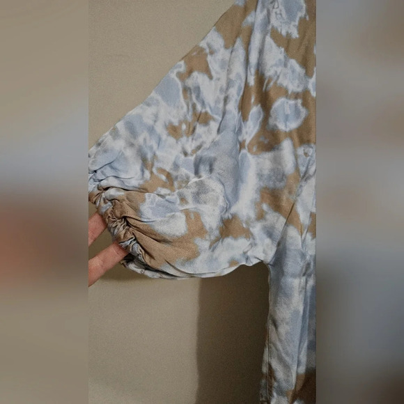 SOFIA MADE in ITALY Silk tunic dress. Celeste tie dye. Blue/ivory One size - Picture 8 of 10